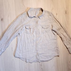 Old Navy Lightweight Linen Button Down Shirt Size Large